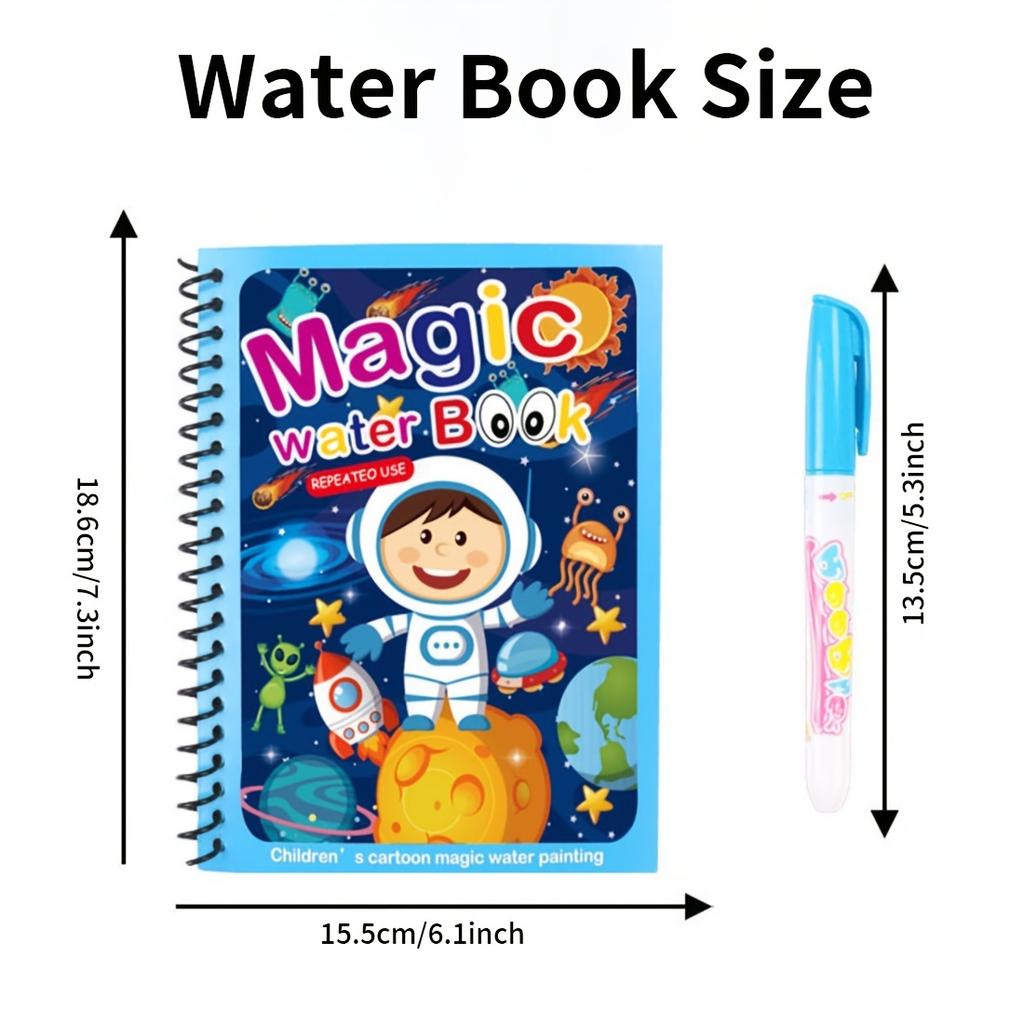 Children Water Coloring Book Kids Montessori Reusable Coloring Book Magic Water Drawing Book Sensory Early Education Toy For Kid