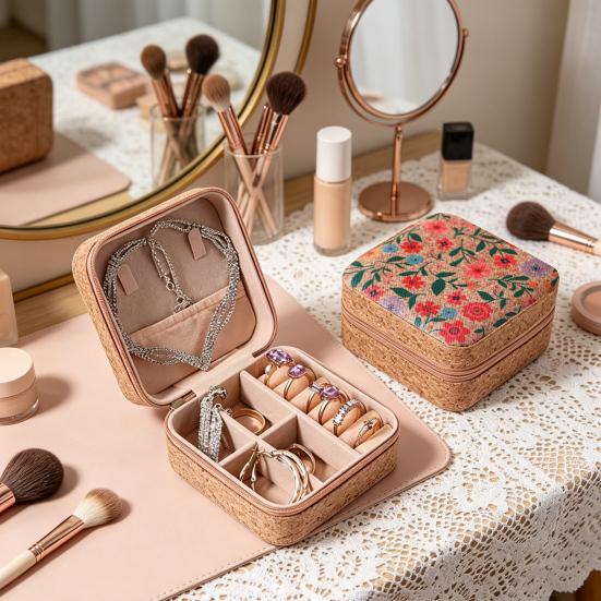 Vintage Jewelry Box, with Soft Interior Organizer, Lightweight Portable Travel Storage Case for Rings Earrings Necklaces