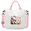 Sweet Cartoon Print 26 Letter Canvas Bag Schoolgirl Portable Crossbody Shoulder Bag Trend
