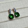 Boucles d'oreilles Nudo 10,6 mm Incrustées de Turquoise Zircon Pour Femmes Topaze Bleue Pendantes Carrées en Cristal Boucle d'oreille Bijoux de Mode Cadeau