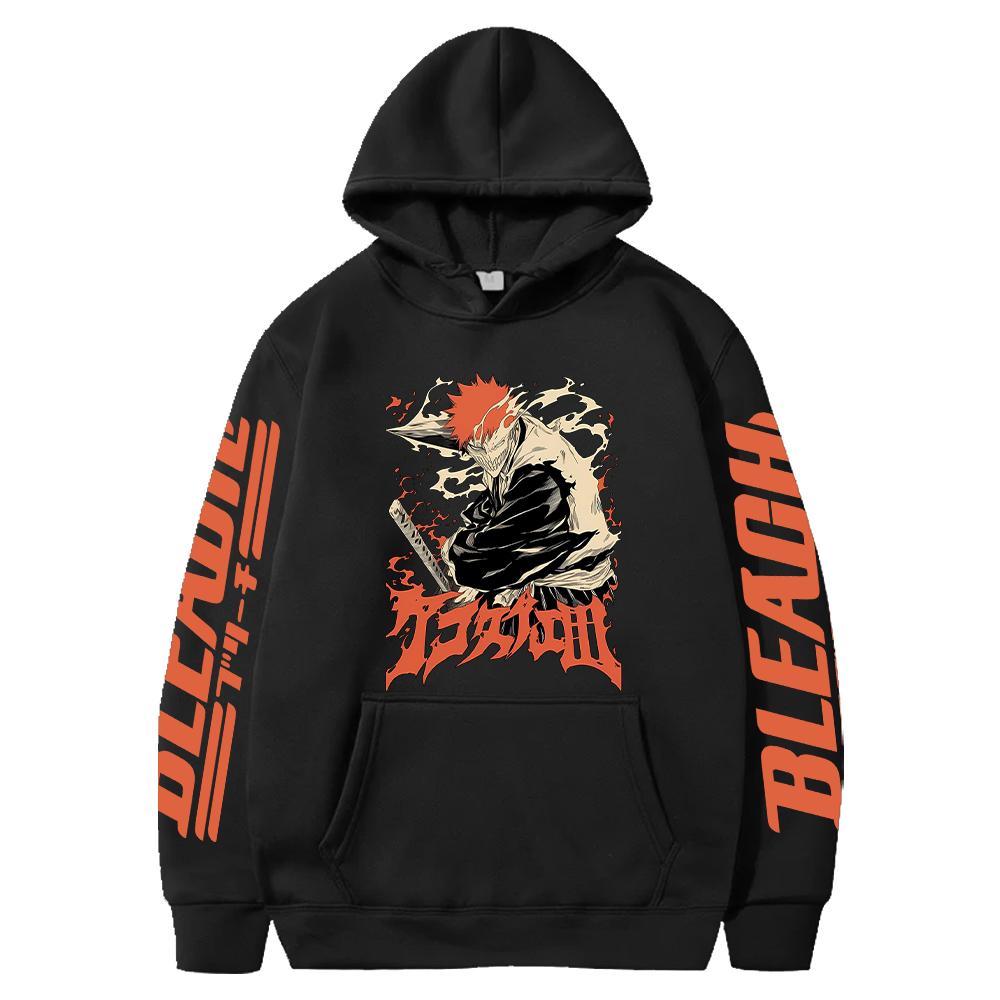 

BLEACH Аніме Світшот Куросакі Ічіго з принтом Капюшон Чоловічий Жіночий Популярні Худі Оверсайз Вуличний одяг Хараджуку Унісекс Пуловер XL