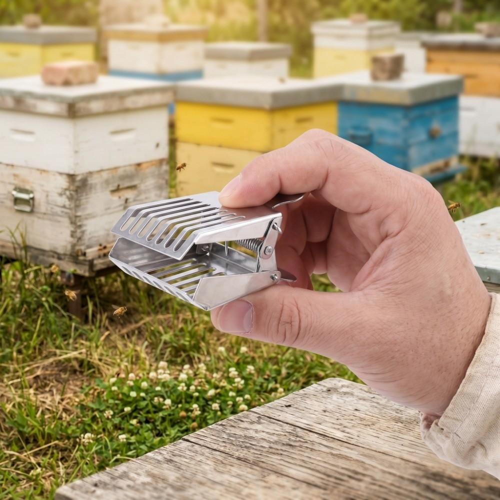 5pcs Durable Queen Bee Clip Silver Queen Bee Cage Easy To Use Queen Bee Catcher Beekeeper