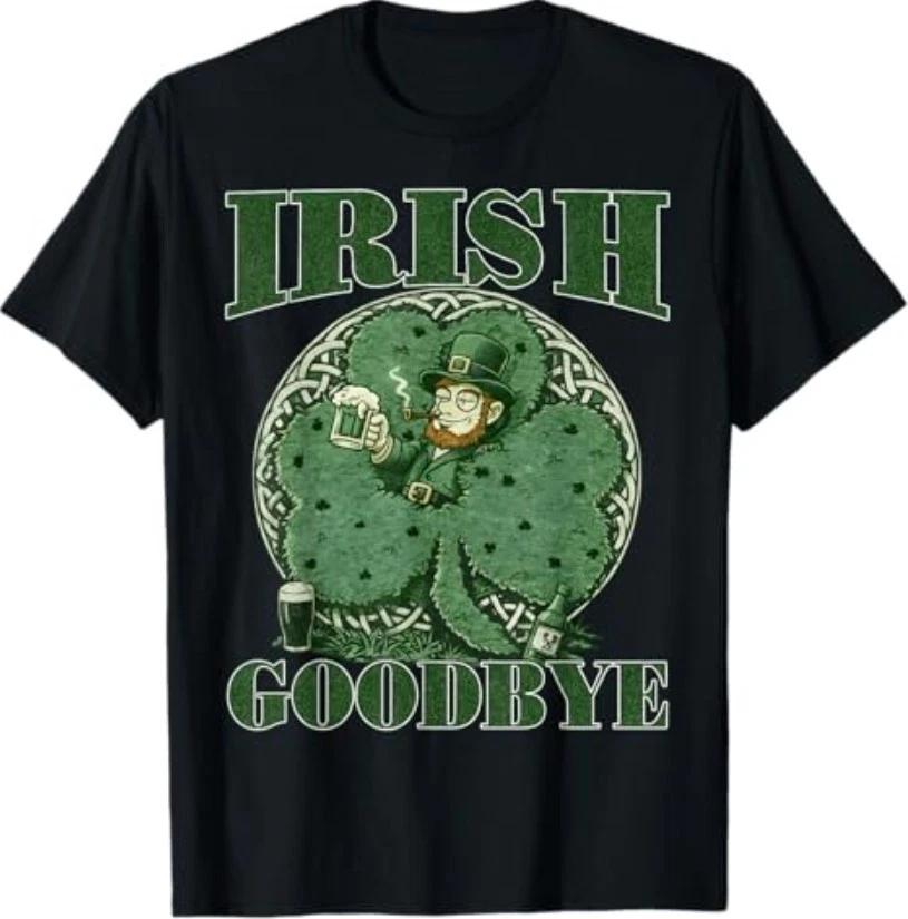 Irish Goodbye St Patricks Day Funny Leprechaun Graphic Tee T-Shirt XS