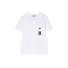 STONE ISLAND T-Shirt Solid Color Pocket Loose Round Neck Short Sleeve Kids Tops White 781620247-V0001