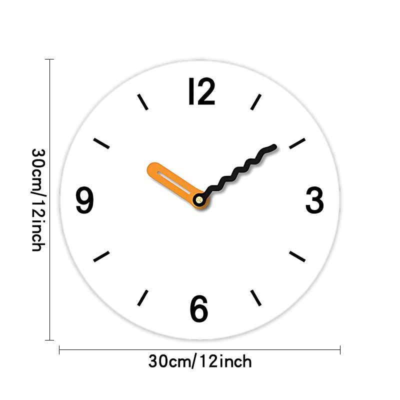 

Circular digital wall clock simple and interesting pointer clock silent living room, bedroom office (WHITE,12 inch) белый
