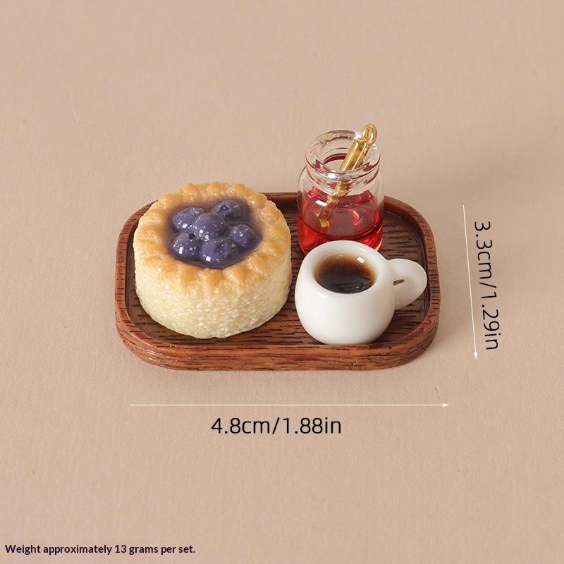 Miniature Fast Food Toy Set Lifelike Tiny Snack Model Odorless for Dollhouse Accessory DIY Craft Preschool Education Puzzle Toy