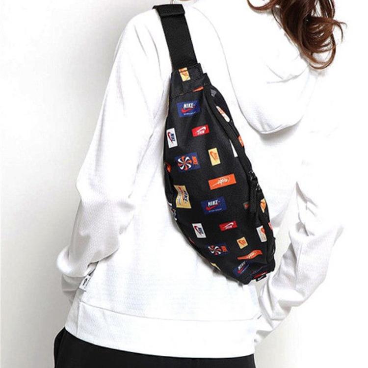 Nike Heritage Hip Pack Fashion Print Polyester Crossbody Chest Bag Unisex bags Black CQ6300-010