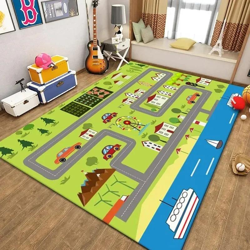 Cartoon Game Carpet Large Rugs for Children Bedroom Decor Living Room Sofa Area Rug Non Slip Baby Crawling Mat Home Decoration