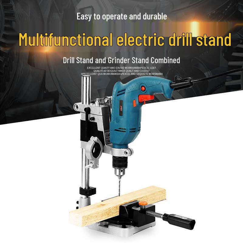 Compact Multifunctional Drill Stand for Electric & Hand Drills – Industrial Grade Workbench Accessory