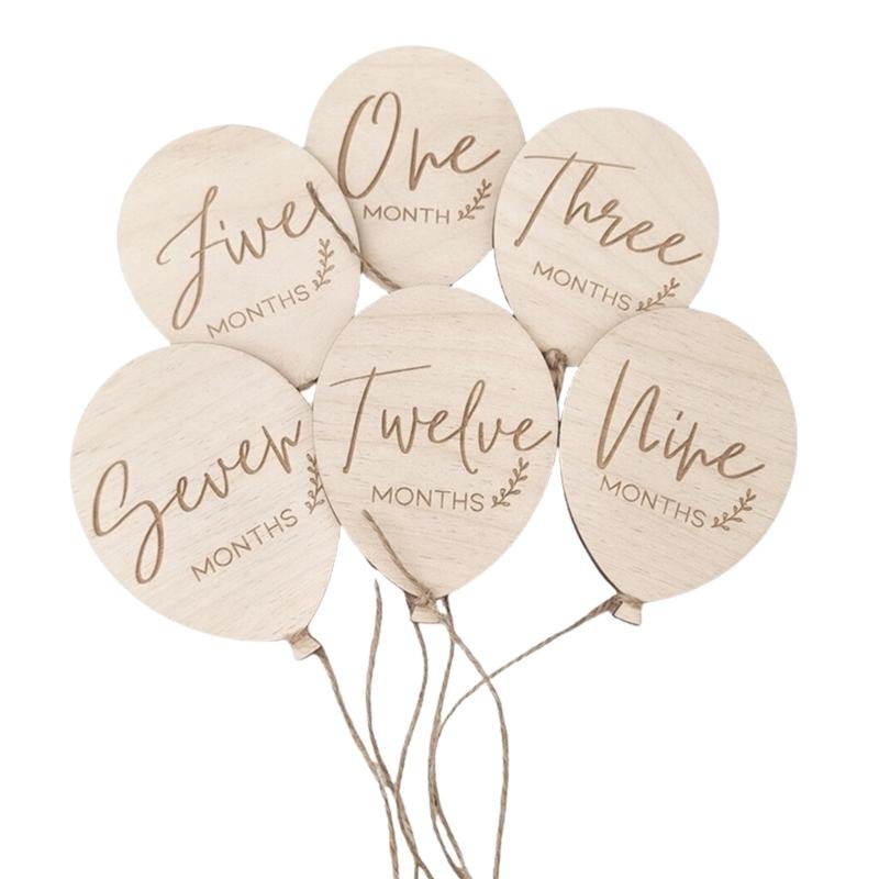 

Handmade Wooden Baby Monthly Milestones Cards Decorative Wooden Milestones Signs for New Parents Photo Props & Keepsakes 1