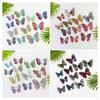 6 Pcs 3D Butterfly Wall Stickers Double-Layer Wing Butterfly Wall Art Glitter Sequined Removable Hollow Mural Decals for Birthday Cake Decoration