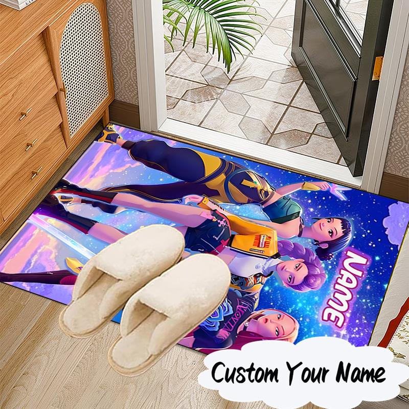 Custom Name KPop Cartoon Carpet, Chair Rug,Area Rug for Office Bedroom living rooms bedroom, Doormat decor Christmas fan gifts