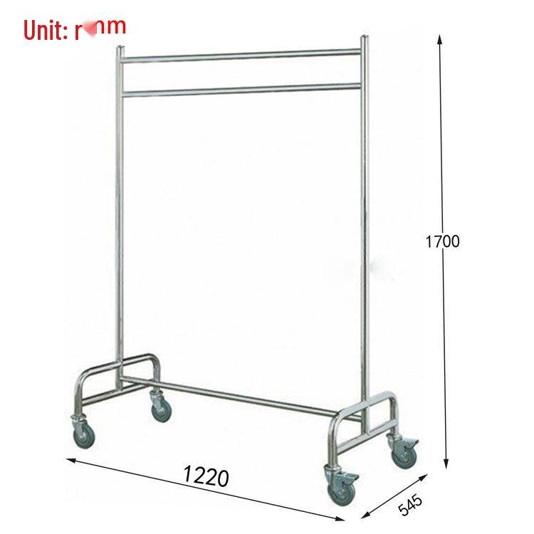 Stainless Steel Multifunctional Trolley and Garment Rack with Wheels