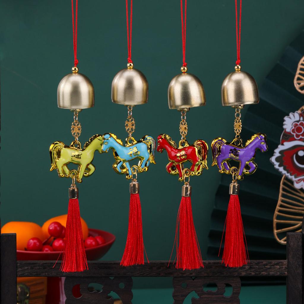 Car Hanging Ornament Chinese New Years 2026 Horse Pendant Charm with Tassels fengshui Ornament for Car Home Decorations