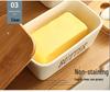 European-Style Ceramic Butter Dish with Lid - Cheese Storage Box for Fresh-Keeping In Kitchen