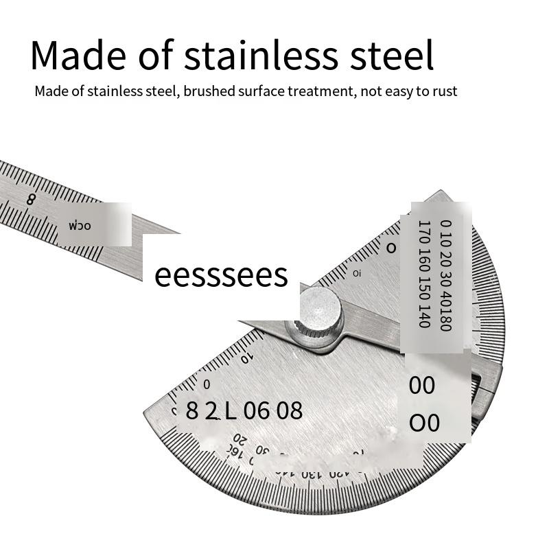 1 szt. Kątomierz 0-14 cm Jednoramienny Ze stali nierdzewnej Miernik kąta Regulowany 180 stopni Półokrągły Miernik indeksujący Kątomierz Kątomierz