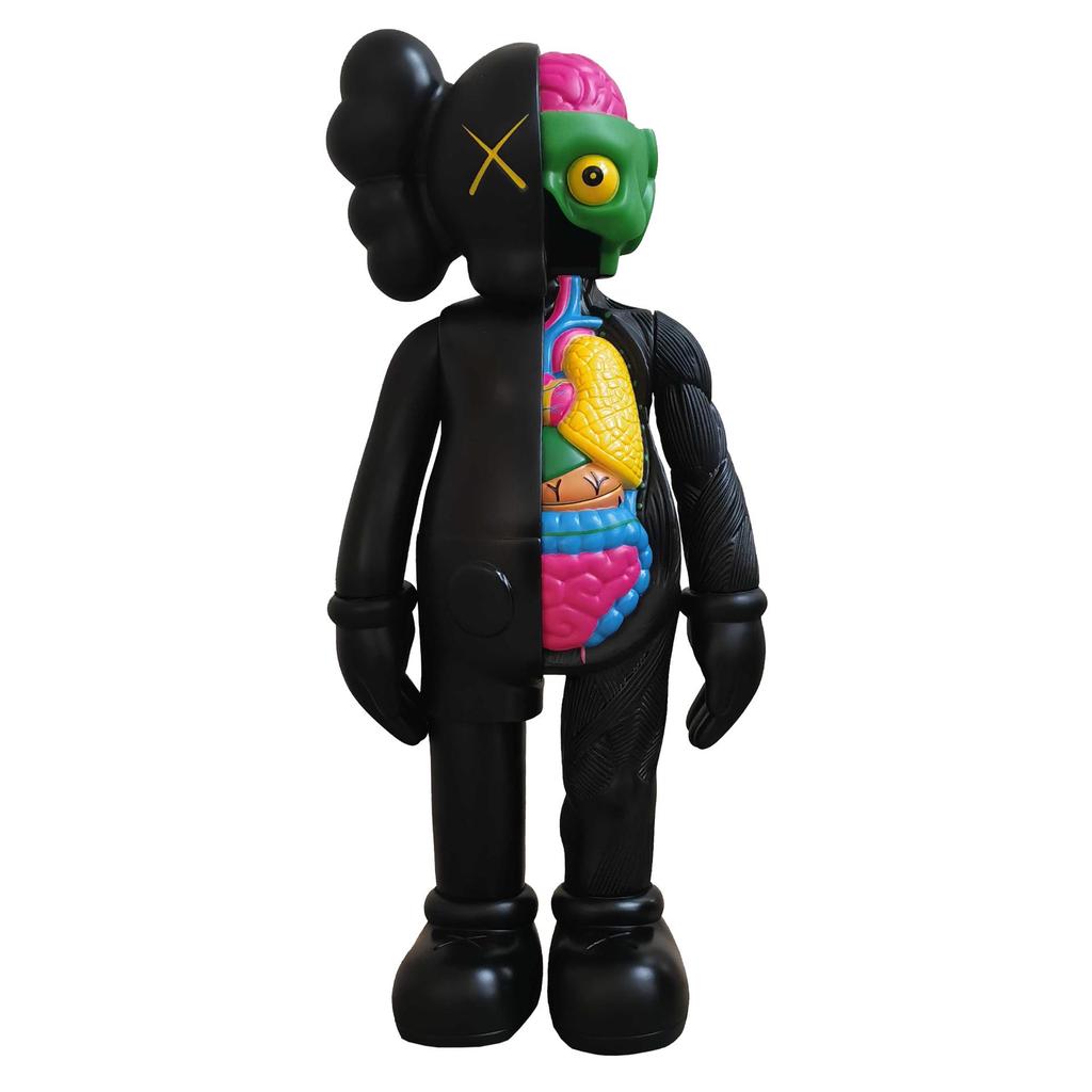 Kaws Semi-Dissected Bear Figure Ornament - Trendy Decorative Toy for Living Room Collection Gift