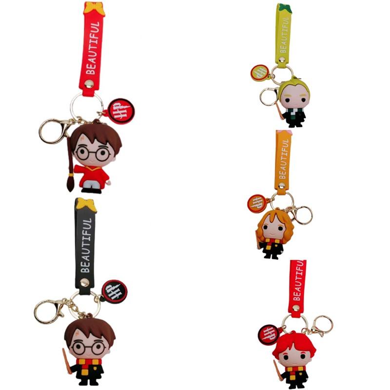 Potter Harry Ron Hermione Malfoy Keyring Keychain Pendant Figure Toy Xmas Gift