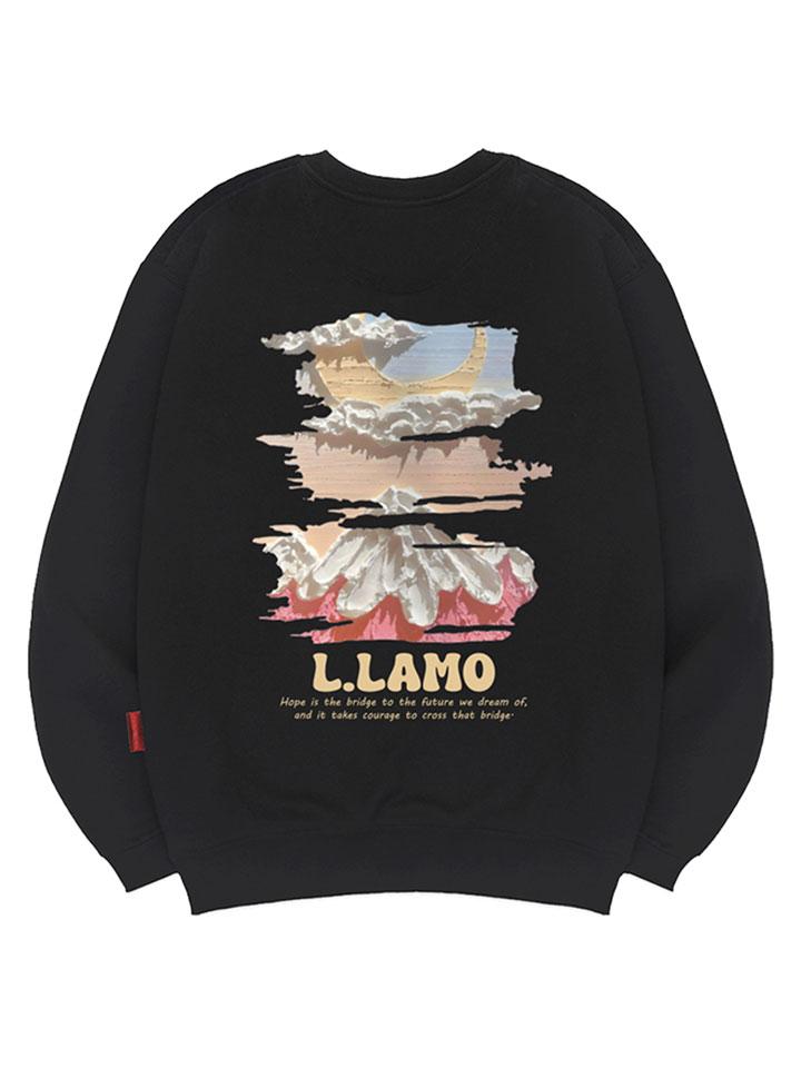 Ellamo Mountain Moon Sweatshirt Unisex Big Size S~4Xl (B Type)