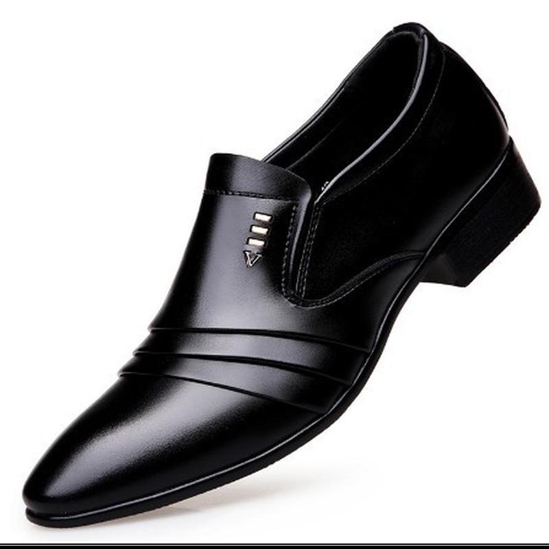 Jarní kožené boty pro muže Business nízké boty pro volný čas pro muže Single Large Size