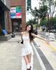 French-inspired Ruffle Spliced Camisole Dress - Women's Summer Slimming Irregular Long Dress