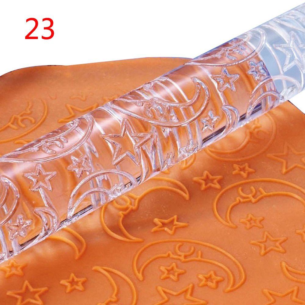 21 Styles Hot Sell Decoration Acrylic Pastry Roller Embossing Rolling Pin Baking Tools