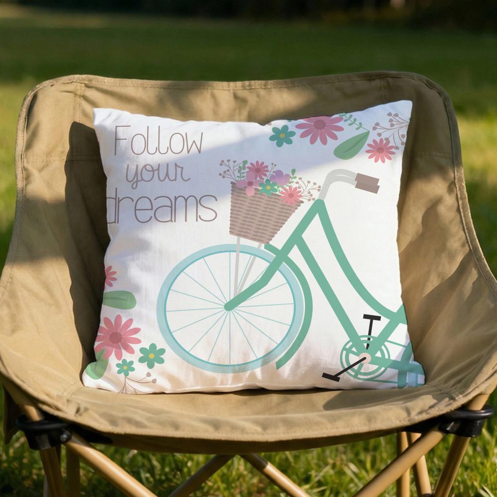 Country Flower Bicycle Cushion Cover Soft Reversible  Durable Pillow Cover  MultiScene Use for Home  Car Daily Comfort