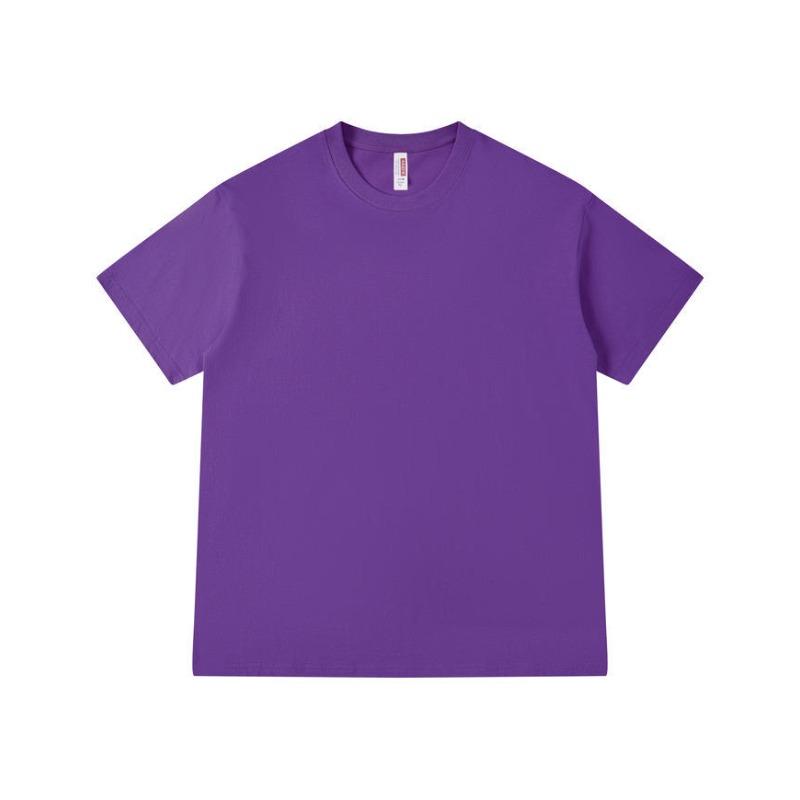 Gram heavy solid color crew neck T-shirt loose men's and women's same group clothes short-sleeved fashion versatile cultural shirt