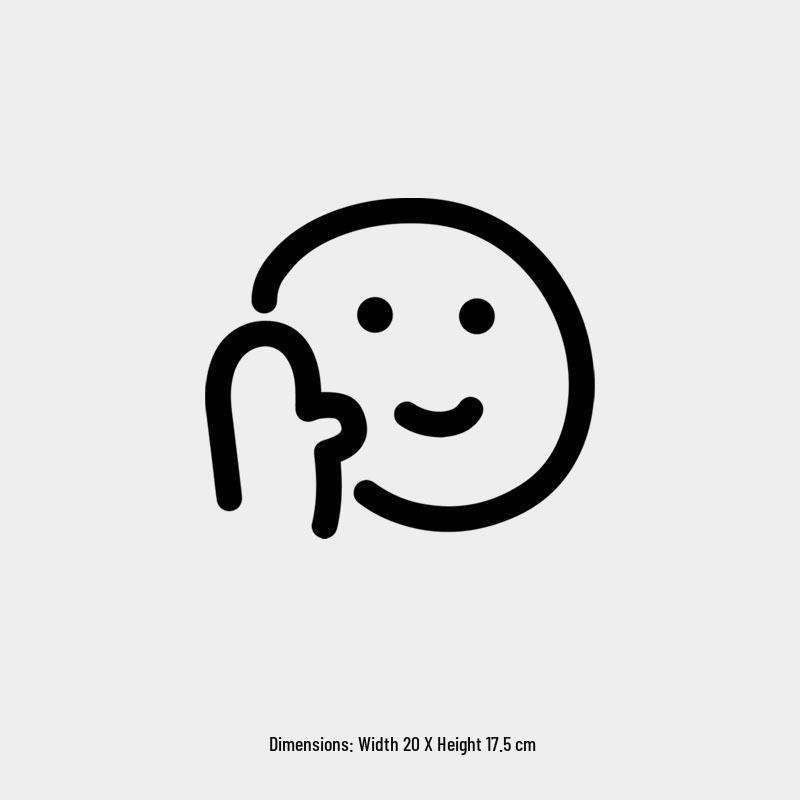 

Adorable Waving Expression Car Sticker - Waterproof & Reflective