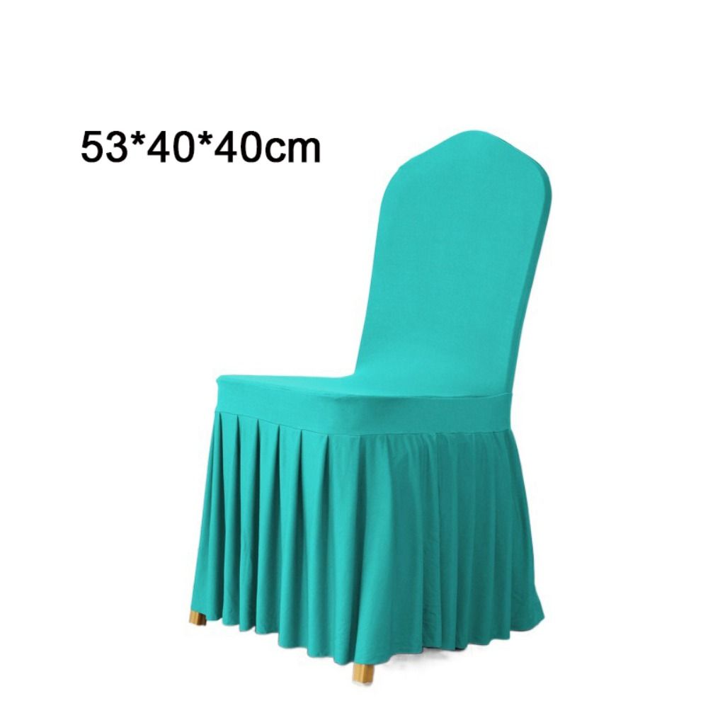 Stretchy Pleated Skirt Chair Covers Solid Color Chair Protective Case Removable Seat Cover  Hotel