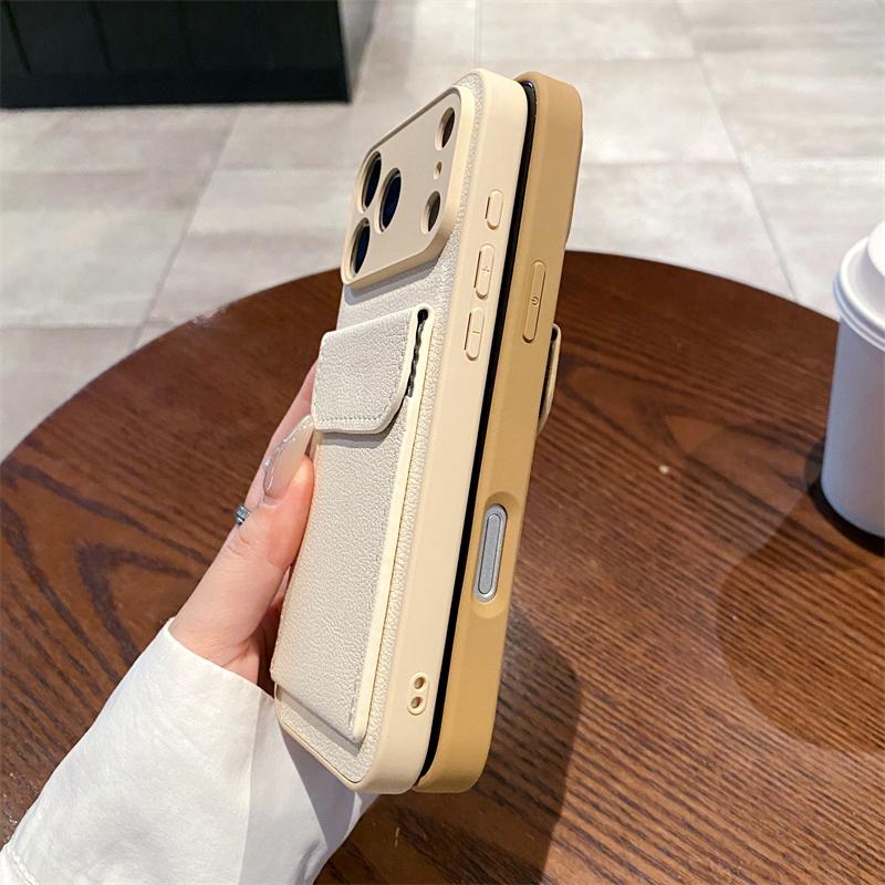 Card Slot Pocket Holder Wallet Case for iPhone 17 Air 16 E 15 14 12 13 Mini 11 Pro Max X XS XR Shockproof Leather Cover