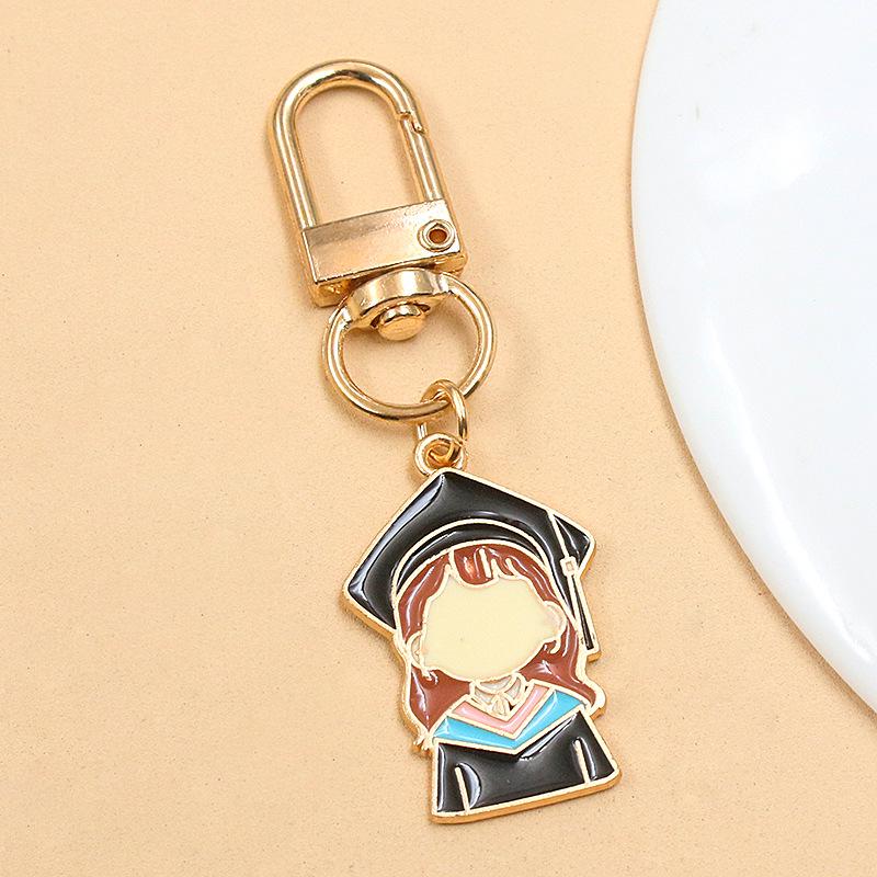 European & American Cross-Border Alloy Jewelry: Graduate's Hat & Flower Pendant Charm