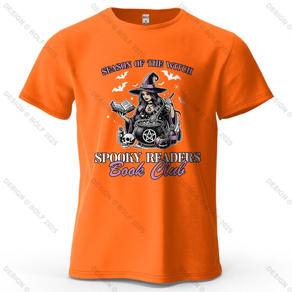 Witchy Book Club Printed Men's T-Shirt 100% Cotton Oversized Mysterious Unique Graphic Tees for Women Tops Tees Reading