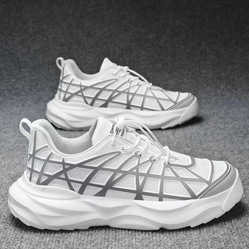 

Массивные кроссовки для мужчин Летние сетчатые дышащие Роскошные беговые кроссовки Модный полосатый дизайн Повседневные кроссовки Спортивные кроссовки 44