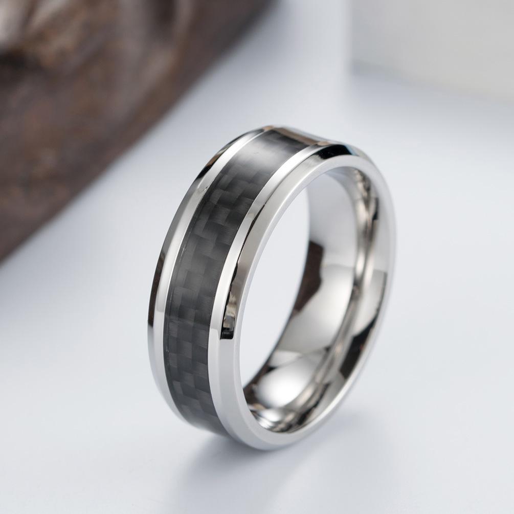 Titanium Steel Carbon Fiber Ring Mens Trendy New Product Jewelry Accessories
