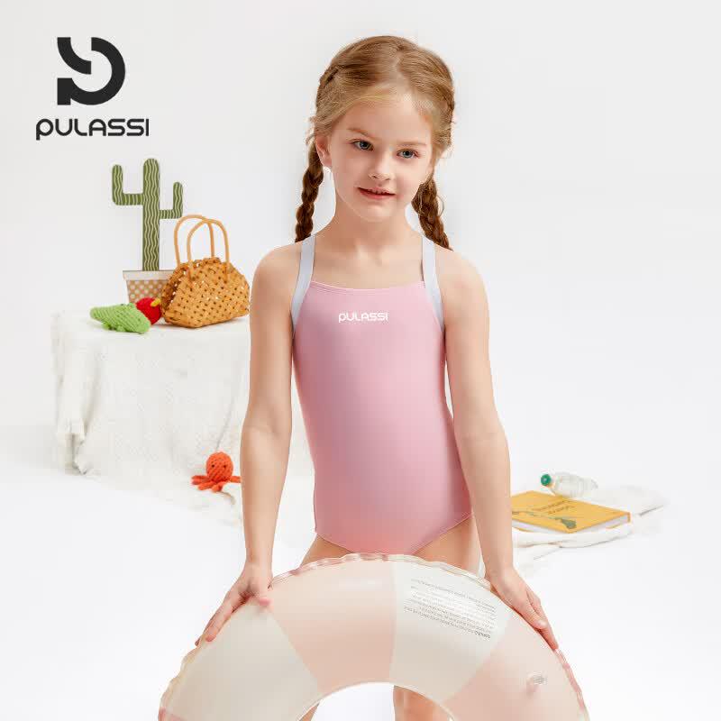 PULASSI Girls' Professional One-Piece Training Swimsuit
