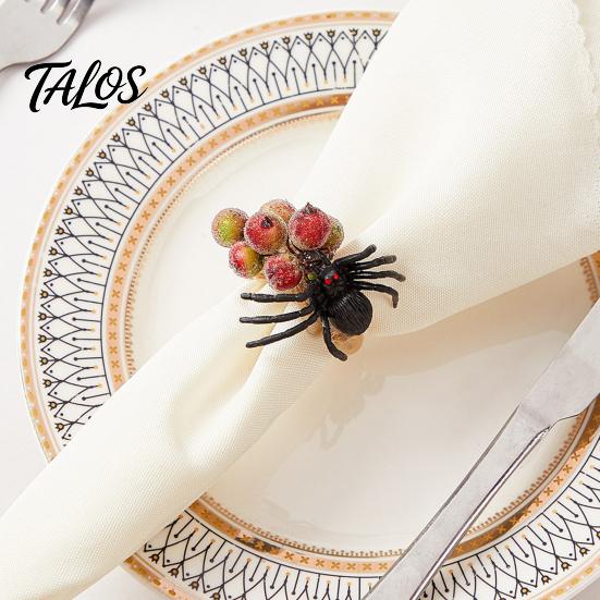 Skull Napkin Ring Halloween Ring, Pumpkin, Eyeball, Spider, Holder Spider for Holiday Dinner Table Decor, Party Supplies Decor