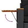 2 Seater Garden Sofa with Cushions Black Poly Rattan