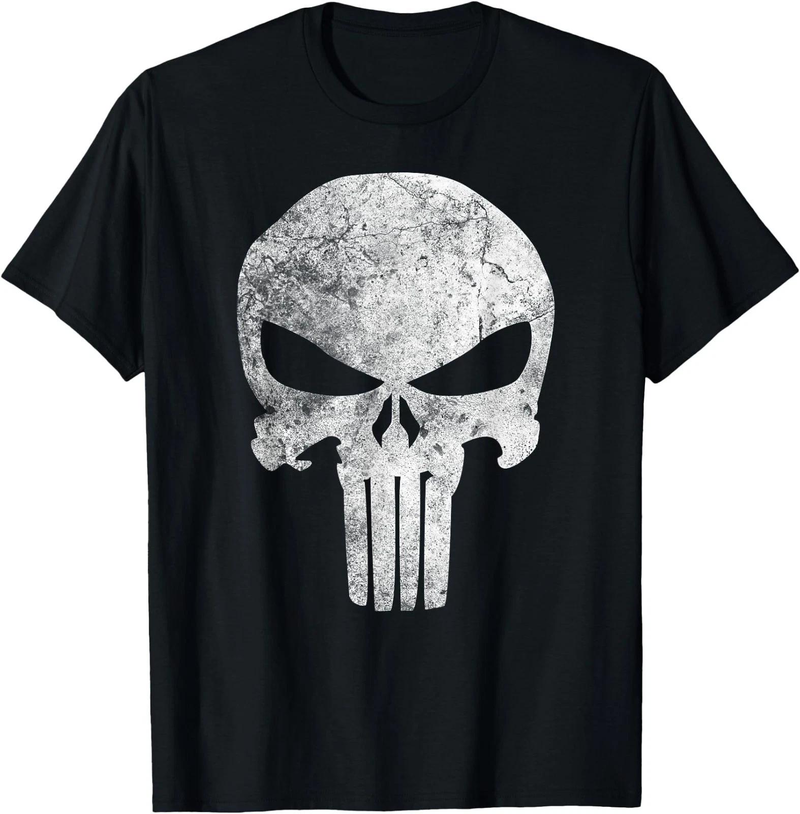 Marvel Comics Punisher Skull Symbol Distressed T-Shirt XL