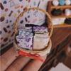 Delicate Basket Mini Woven Basket for Dollhouses and DIY Projects Photo Props for Dollhouses Scene Setting
