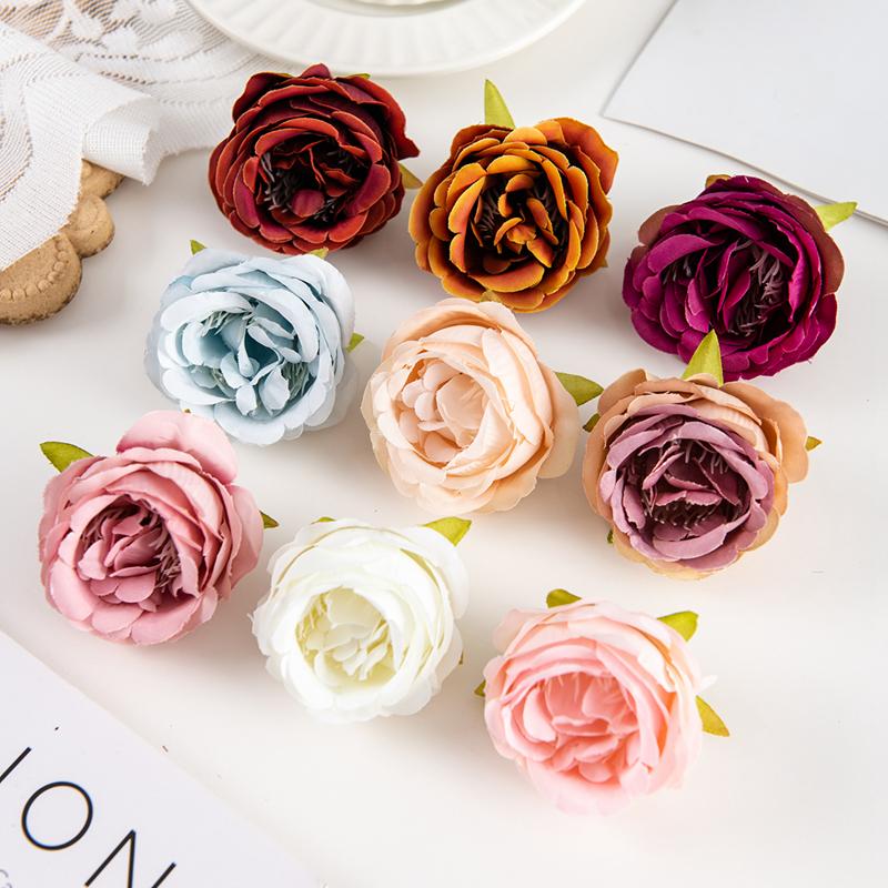 Silk Artificial Rose Heads Festival Arches Decor Home Arrangement Wedding Bridal Bouquets Diy Gift box Headdress Wrist Flowers