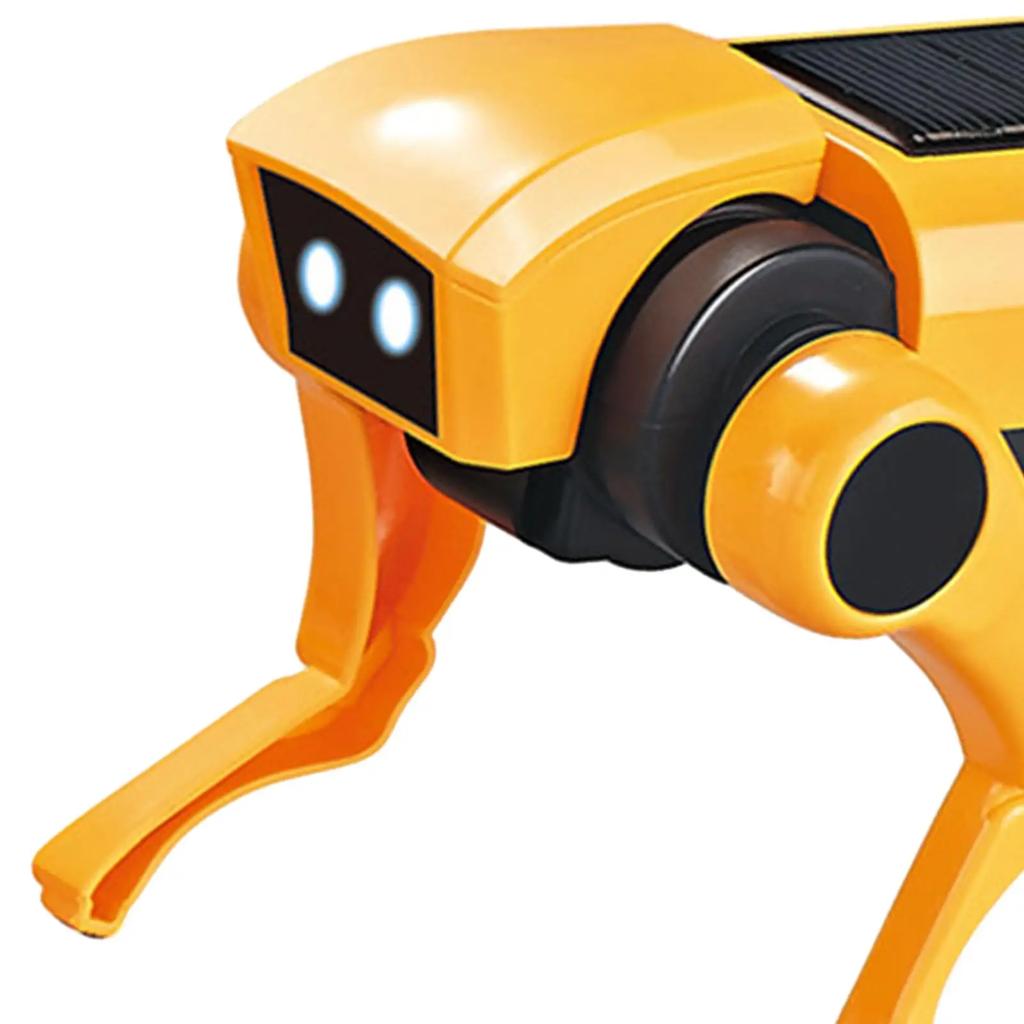 2IN1 Solar Robot Dog Replaceable Cat Head Science Experiment Boys Toys Solar Power DIY Assembly Electric Mechanical Dog Kids Toy