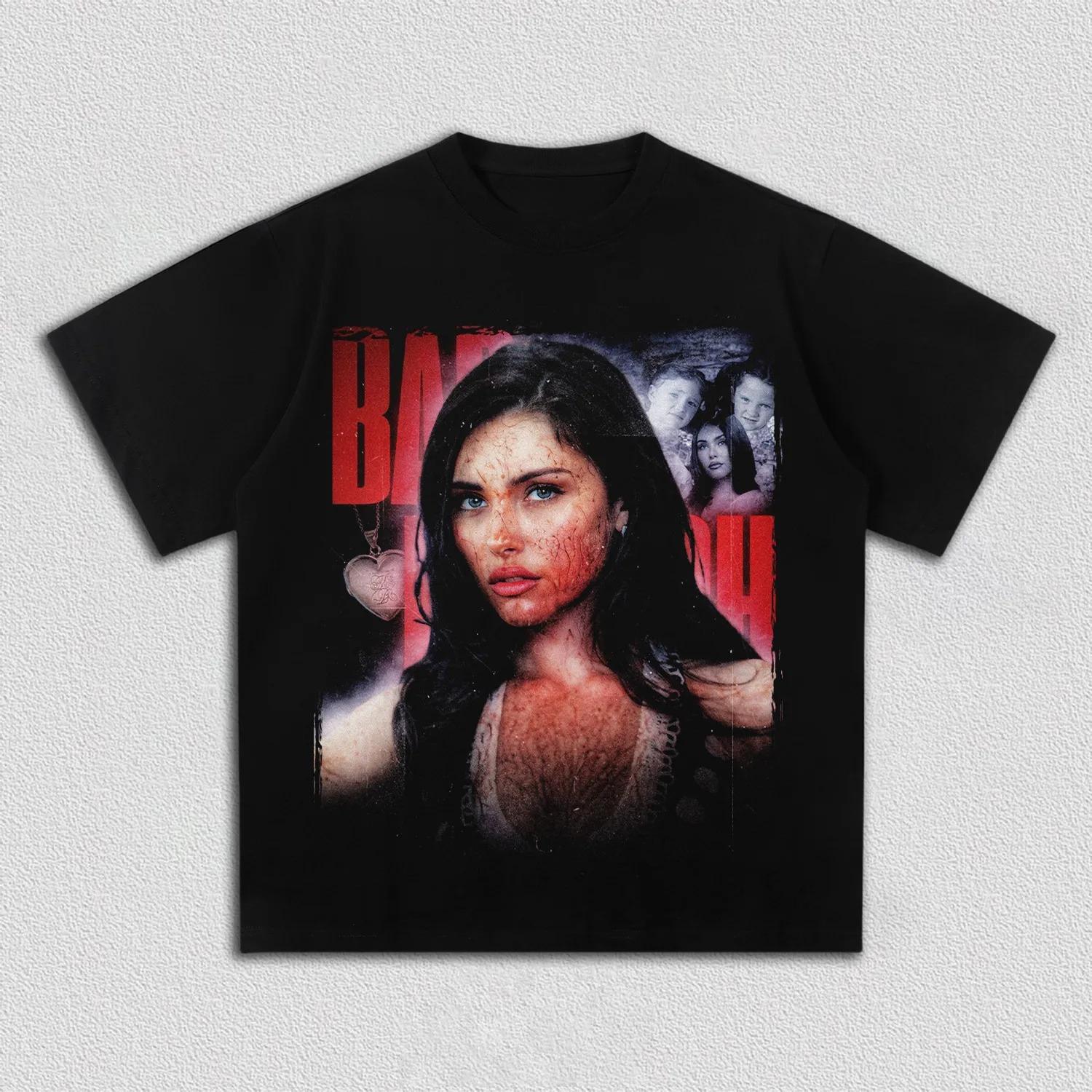 

Madison Beer Bad Enough Locket Tour Vintage Portrait Graphic T-Shirt Black Casual Cotton Streetwear Fans Top S разноцветный