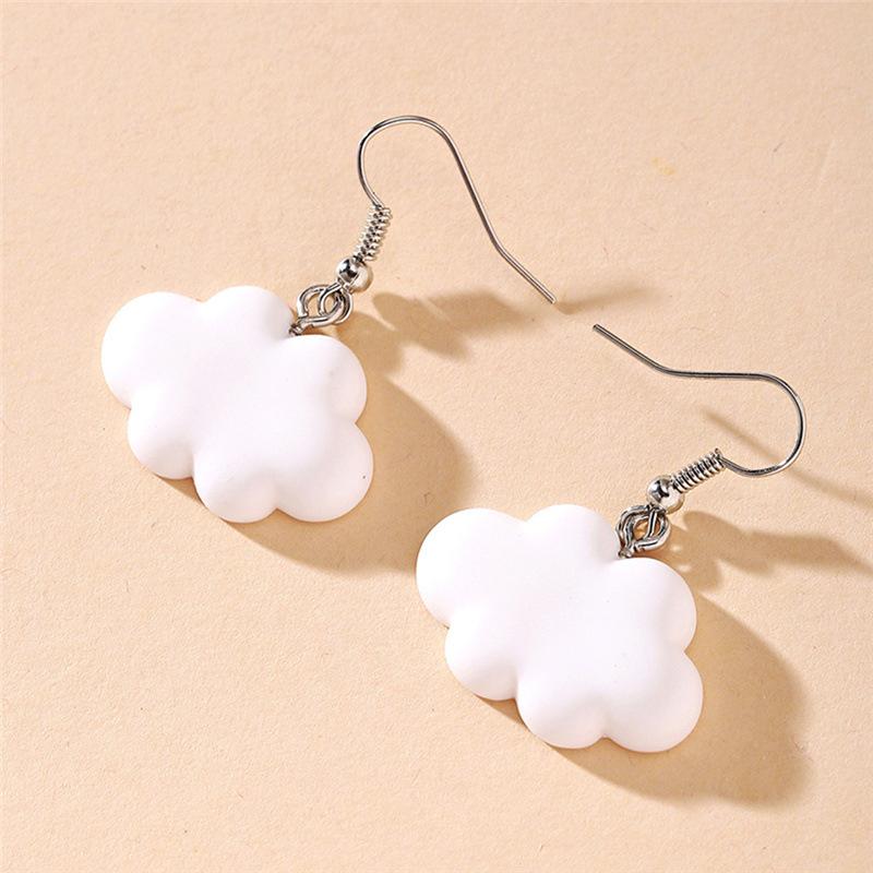 Cute Simple Funny Small Drop Earrings For Women Girls Children Animal Duck Frog Mushroom Cloud Shape Resin Dangle Zircon Gift