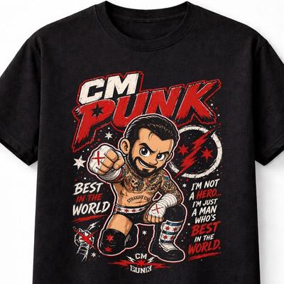CM Punk Best In The World Grafik T-Shirt Wrestling Chicago Erwachsene Kinder