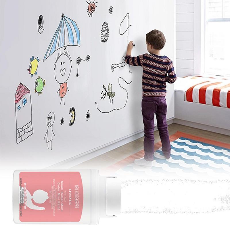 Portable Wall Patching Brush with 100g White Latex Paint Quick Dry Wall Repair Paste Roller Handheld Wall Graffiti Repair Tool