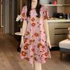 ZANZEA Women Casual Round Neck Summer Loose Short Sleeve Floral Dress