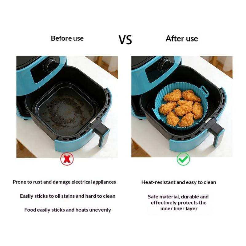 1/3/6Pcs 450°F Silicone Non-Stick Dual Texture Dishwasher Safe Crispy/Steam Cooking Baking Tray Air Fryer Mats