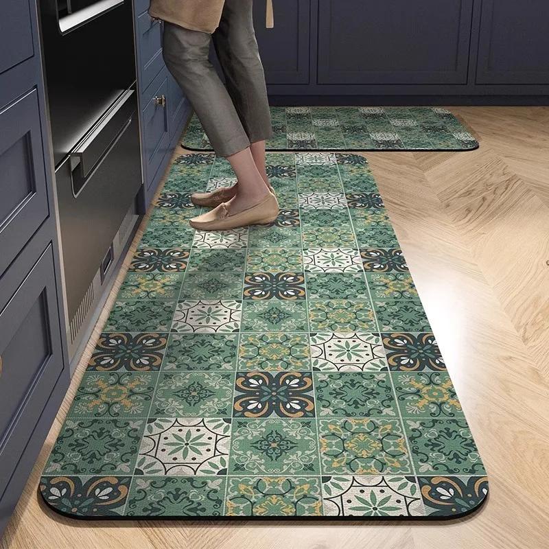 Kitchen Carpet PVC Leather Waterproof Oil-proof Anti-slip Floor Mat Non-slip Area Long Rug Home Decoration Alfombras De Cocina