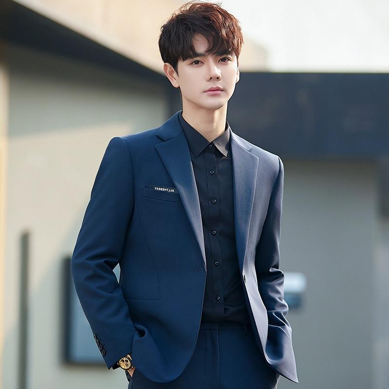 

Мужской повседневный блейзер осенний приталенный деловой платье тренд маленький костюм одинарный верх XXXXL зелёный